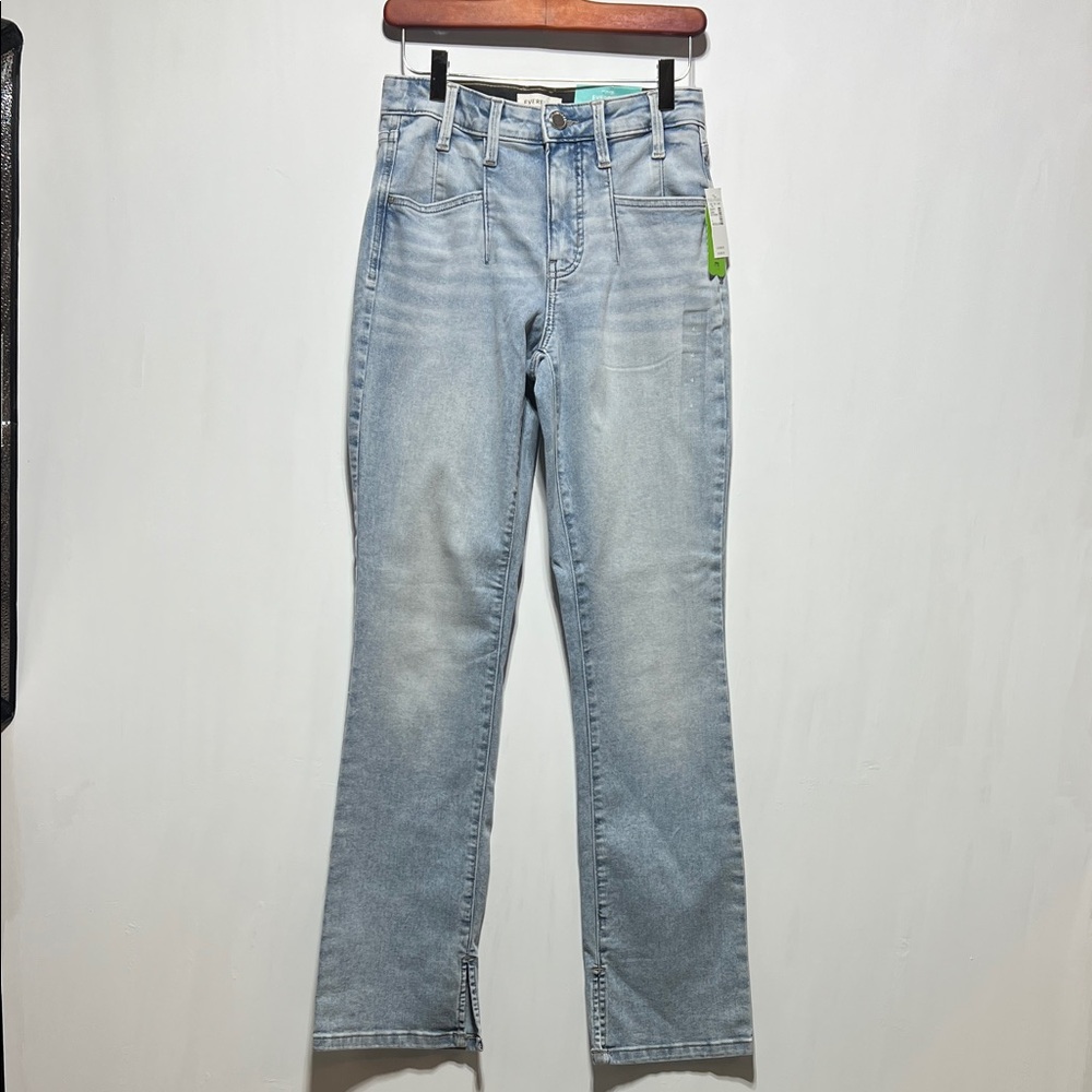 NWT Maurice’s EverFlex Light Wash Blue Slim Boot Cut Slit for boots Jeans Sz 4